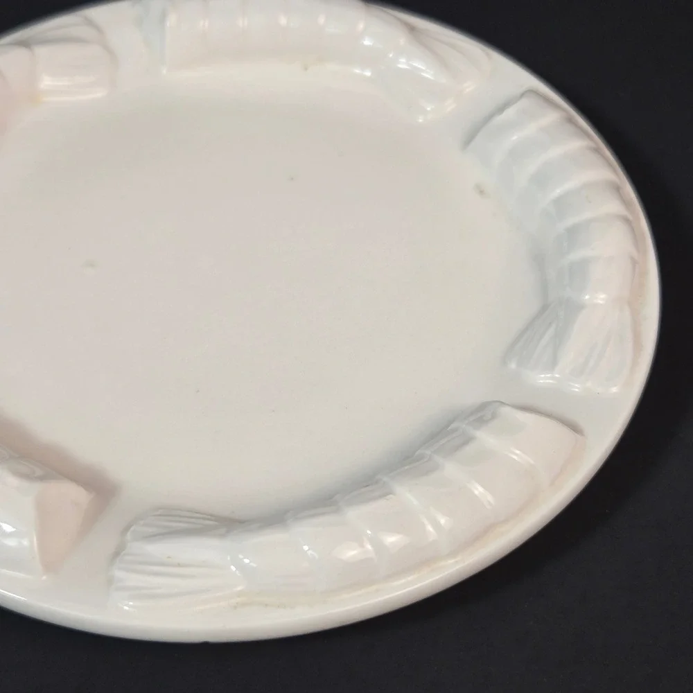 Vintage 1984 Shafford Japan Shrimp Cocktail Plates White Ceramic Set of 2 6.25in